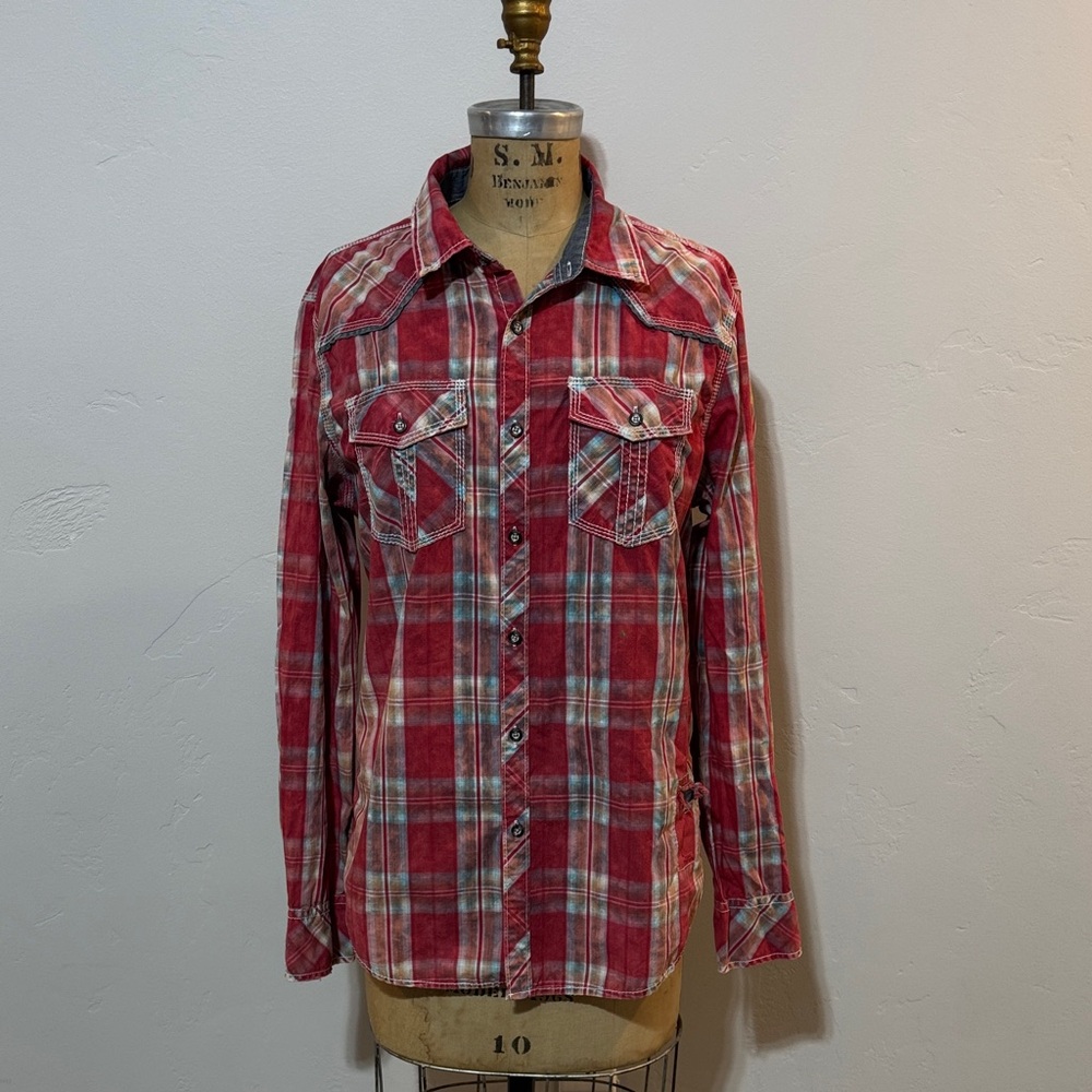 BKE Vintage Red Plaid Shirt